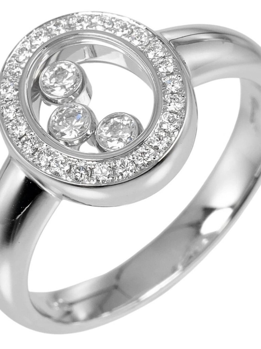 Chopard Happy diamond Ring K18 white gold/diamond #4.5(US Size) 6.2g Women